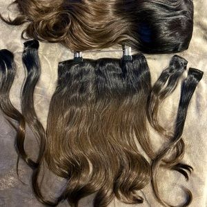 Clip in hair extensions.
